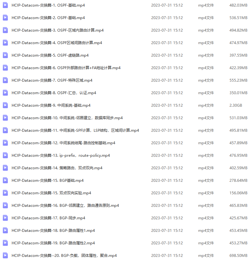 新盟教育HCIP Datacom视频资料合集（2021高清无资料）