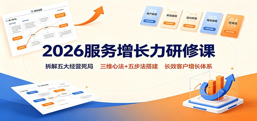 2026服务增长力研修课:拆解五大经营死局,三维心法+五步法搭建长效客户增长体系-橙心云网创