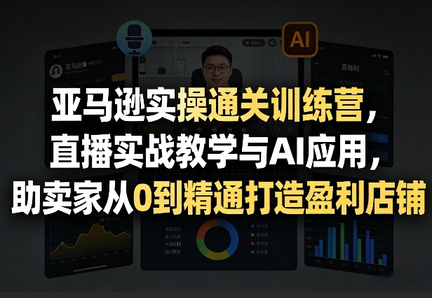 亚马逊实操通关训练营,直播实战教学与AI应用,助卖家从0到精通打造盈利店铺(更新8月17日)-橙心云网创