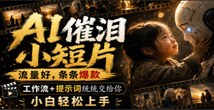 AI催泪小短片，流量好，条条爆款，工作流+提示词统统交给你，小白轻松上手-橙心云网创