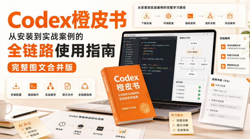 Codex橙皮书,从安装到实战案例的全链路使用指南,完整图文合并版-橙心云网创