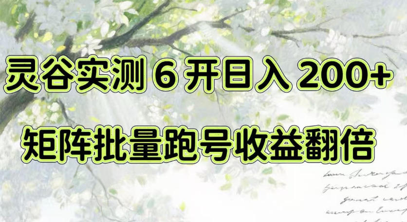 一台电脑就能做！灵谷实测6开日入200+，矩阵批量跑号收益翻倍【揭秘】-橙心云网创