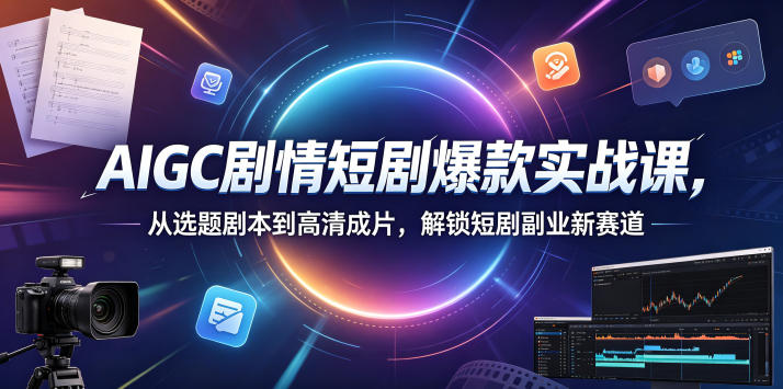 AIGC剧情短剧爆款实战课，从选题剧本到高清成片，解锁短剧副业新赛道(更新0906)-橙心云网创