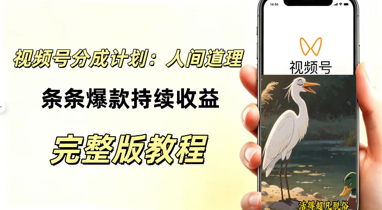 视频号新玩法之AI动漫画风励志视频，不用会画画、不用拍摄，持续化收益，详细拆解-橙心云网创