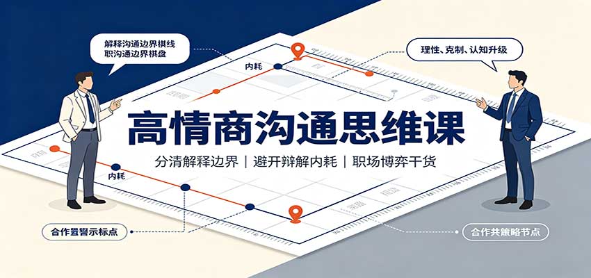 高情商沟通思维课：分清解释边界，避开辩解内耗，职场博弈干货-橙心云网创