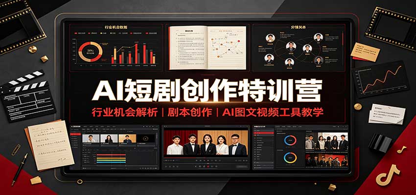 AI短剧创作特训营:行业机会解析,剧本创作,AI图文视频工具教学(文字版)-橙心云网创