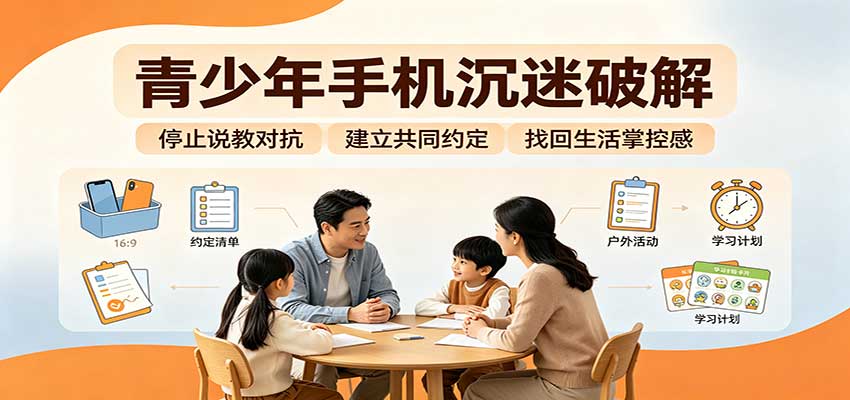 青少年手机沉迷破解：跳出管控说教思维，六步法引导孩子夺回注意力掌控权-橙心云网创