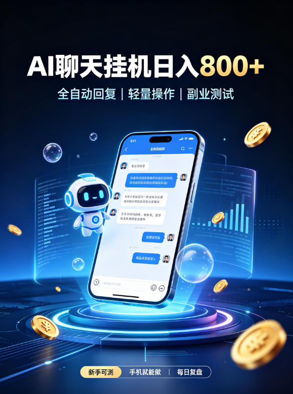 AI聊天挂G项目,日入800➕,全自动操作,适用个人副业,支持工作室矩阵操作【揭秘】-橙心云网创