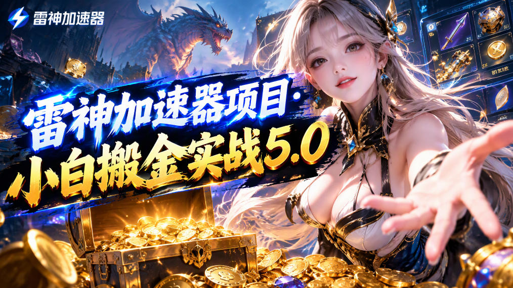 雷神加速器项目·小白搬金实战5.0，抖音W播100-150r，小白入局一天也能几十r-橙心云网创