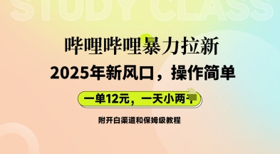 哔哩哔哩暴力拉新:2025年新风口,一单12元,一天数张(附开白渠道和保姆级教程)-橙心云网创