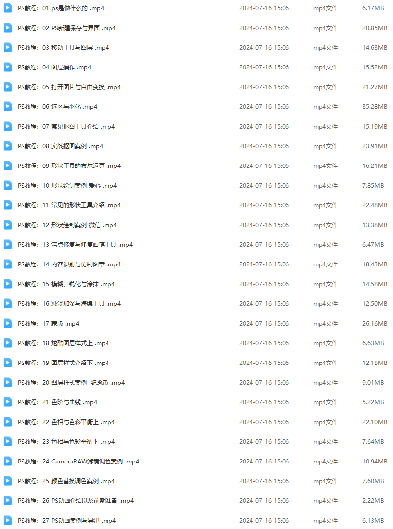 2020版PS基础入门教程全集（2019超清无资料）